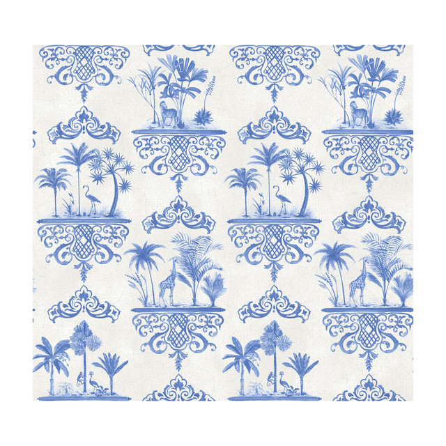 Cole & Son Wallcovering Rousseau Cobalt Blue - PAPER - 100% United Kingdom - Horizontal: - and Vertical: 25.2 27 - My Fabric Connection -