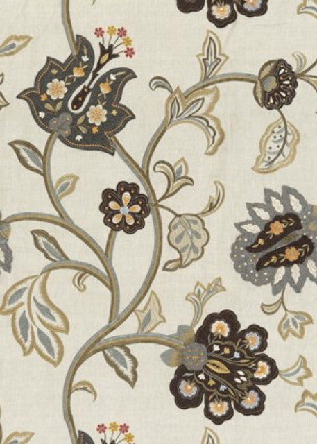 Mulberry Fabric Floral Fantasy Woodsmoke