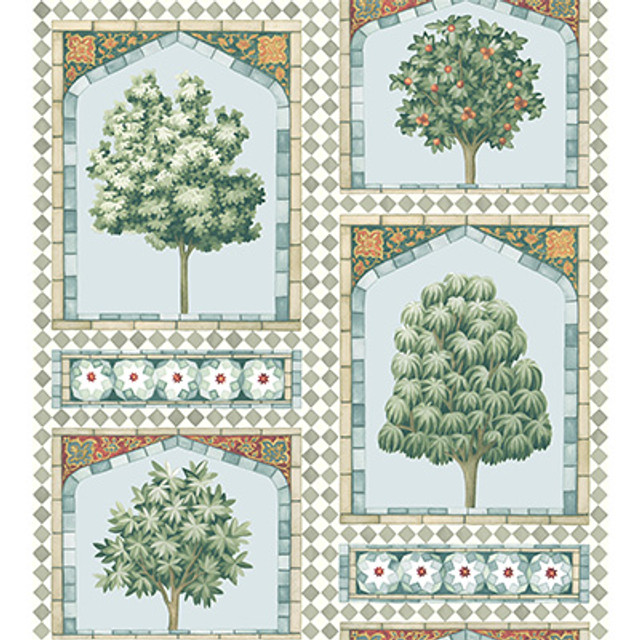 Cole & Son Wallcovering Sultan'S Palace Print Room Blue & Duck Egg