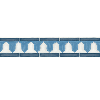 Cole & Son Wallcovering Zellige Border China Blue & White