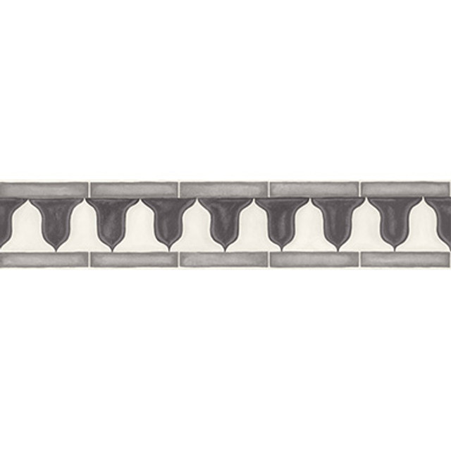 Cole & Son Wallcovering Zellige Border Soot & Snow