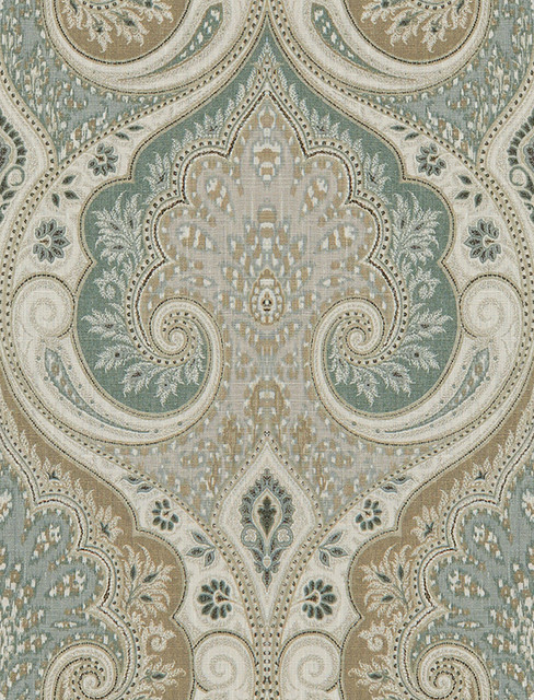 Baker Lifestyle Fabric Latika Aqua/Taupe