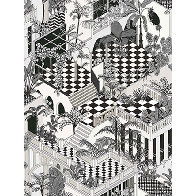 Cole & Son Fabric Miami Blk Wht