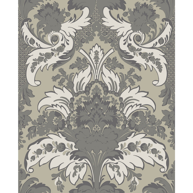 Cole & Son Wallcovering Aldwych Silver And White COLE & SON ALBEMARLE PAPER - 100% United Kingdom - Horizontal: - and Vertical: 25.22 20 - My Fabric Connection -
