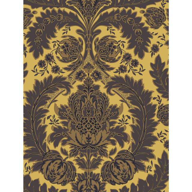 Cole & Son Wallcovering Coleridge Yellow Gold And Black COLE & SON ALBEMARLE PAPER - 100% United Kingdom - Horizontal: - and Vertical: 27.58 21 - My Fabric Connection -