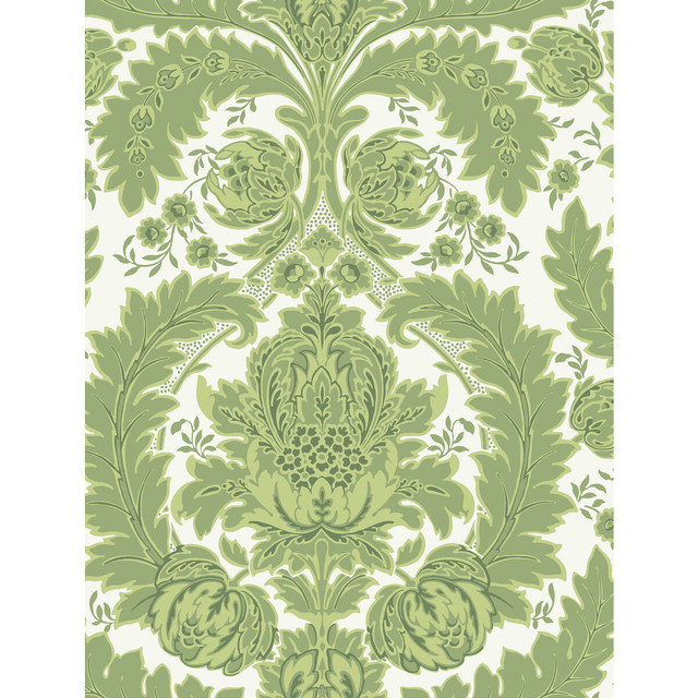 Cole & Son Wallcovering Coleridge Green And Ivory COLE & SON ALBEMARLE PAPER - 100% United Kingdom - Horizontal: - and Vertical: 27.58 21 - My Fabric Connection -