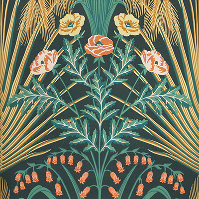 Cole & Son Wallcovering Bluebell Teal/Gold/Petrol