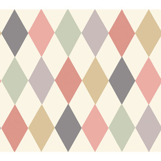 Cole & Son Wallcovering Punchinello Coral & Grn