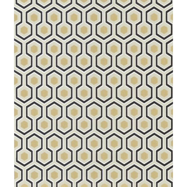 Cole & Son Wallcovering Hicks' Hexagon Black/G COLE & SON NEW CONTEMPORARY PAPER - 100% United Kingdom - Horizontal: 20.5 and Vertical: 4 20.5 - My Fabric Connection -