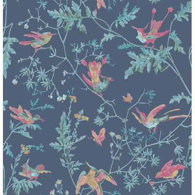 Cole & Son Wallcovering Hummingbirds Indigo Multi-Colour