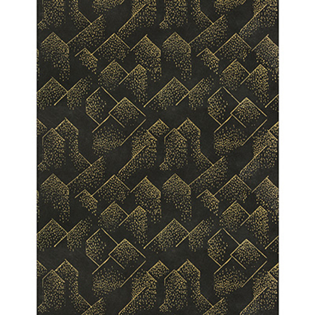 Lee Jofa Modern Wallcovering Brink Paper Gold/Onyx