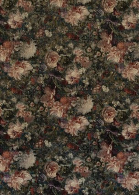 G P & J Baker Fabric Royal Garden Velvet Quartz