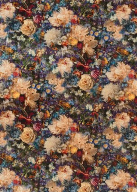 G P & J Baker Fabric Royal Garden Velvet Sapphire