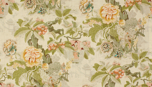 Lee Jofa Fabric Chinese Lantern Greens/ Lee Jofa Fabric Chinese Lantern Greens/