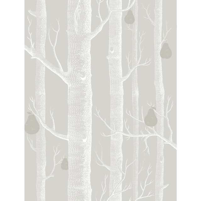 Cole & Son Wallcovering Woods & Pears Grey/Wht/Slvr CONTEMPORARY RESTYLED PAPER - 100% United Kingdom - Horizontal: 21 and Vertical: 27.5 21 - My Fabric Connection -