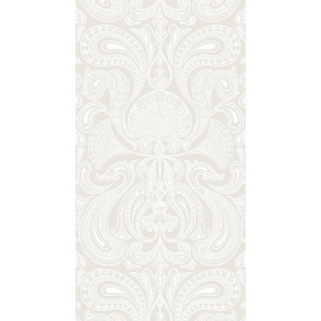 Cole & Son Wallcovering Malabar White CONTEMPORARY RESTYLED PAPER - 100% United Kingdom - Horizontal: 21 and Vertical: 30 21 - My Fabric Connection -