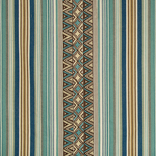 Lee Jofa Fabric Dallol Stripe Teal/Brown