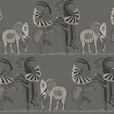 Cole & Son Wallcovering Safari Dance Charcoal Black & White