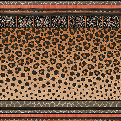 Cole & Son Wallcovering Zulu Border Red & Brown