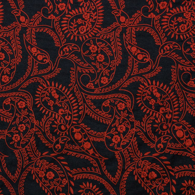 RM CoCo Fabric Fantasia Firethorn 2018 Spring - Luxe Collection 100% Wool Embroidery 100% Viscose See Sample 0 Horizontal: 16.12530.25 55 - My Fabric Connection -