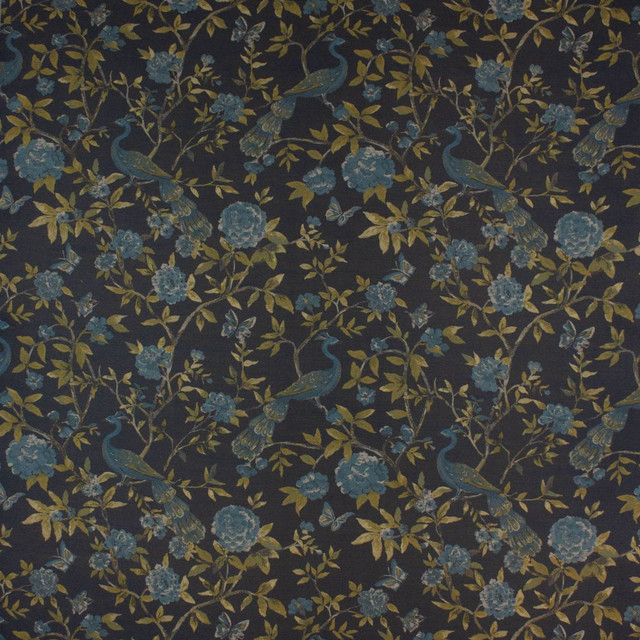 RM CoCo Fabric Peony Bird Aquamarine Prive Vol 3 73% Rayon 15% Cotton 12% Nylon See Sample 30000 Horizontal: 2926.5 56 - My Fabric Connection -