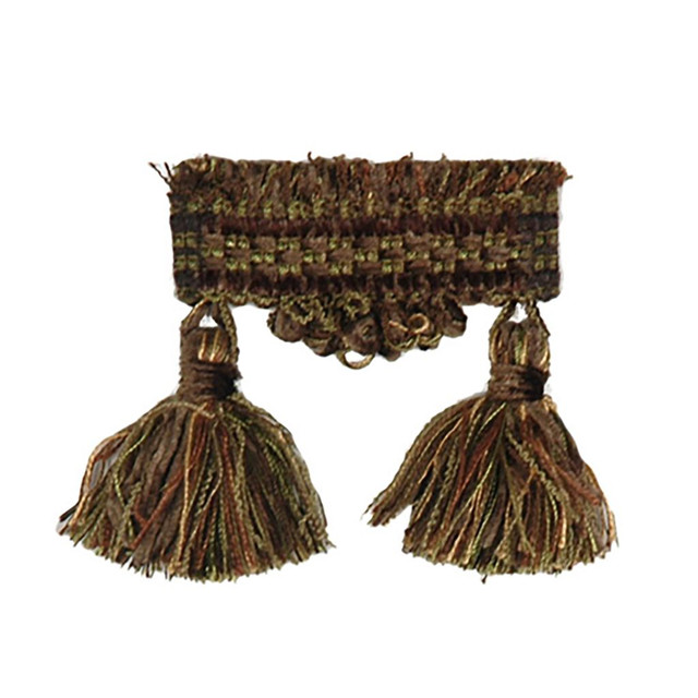 RM CoCo Fabric T1114 TASSEL FRINGE MOCHA THYME TASSEL FRINGE