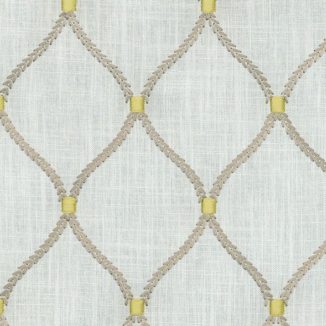 Williamsburg Fabric Deane Embroidery Smoke 700090 DEANE EMBROIDERY 70% Rayon 30% Linen Embroid:100% Rayon INDIA Wyzenbeek 39,000 Horizontal: 4.25" and Vertical: 6.25" 54" - My Fabric Connection -