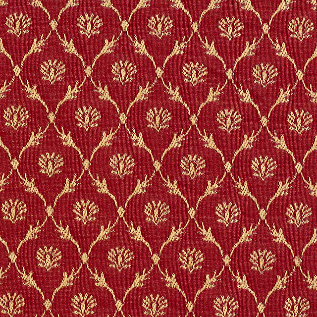 Charlotte Fabric 2643 Crimson/Trellis Uptown Jacquards VI 100% Woven Polyester Asia Exceeds 70,000 Wyzenbeek Rubs (Heavy Duty) Horizontal: 1.5" x Vertical: 1.5" 54 Inches - My Fabric Connection -