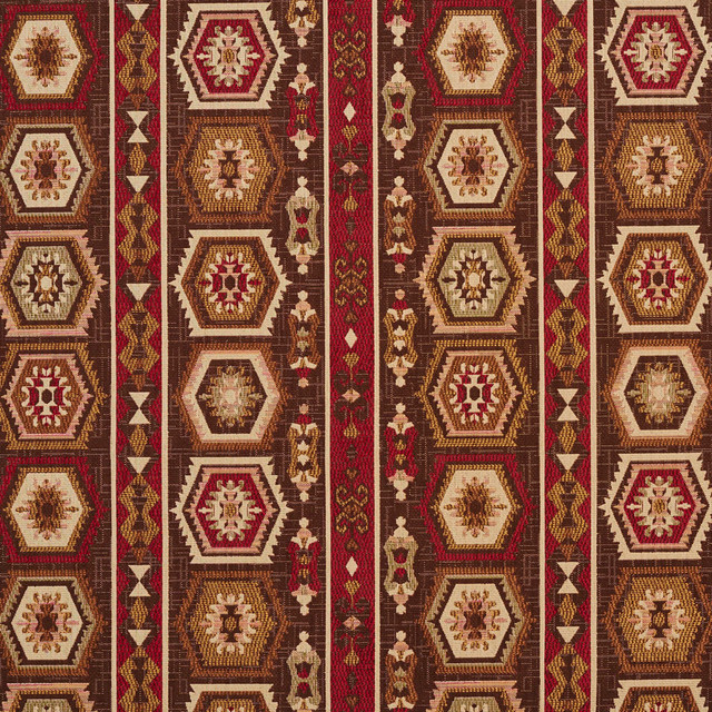 Charlotte Fabric 5715 Adobe Santa Fe Woven Patterns 82% Polyester, 18% Cotton Asia Exceeds 70,000 Wyzenbeek Rubs (Heavy Duty) Horizontal: 13.5" x Vertical: 14.5" 54 Inches - My Fabric Connection -