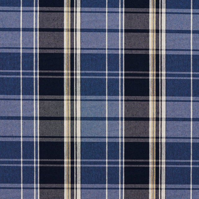 Charlotte Fabric 5809 Cobalt Plaid Classic Patterns 52% Polyester, 48% Cotton Made In USA Exceeds 200,000 Wyzenbeek Rubs (Heavy Duty) Horizontal: 6.5" X Vertical: 7" 54 Inches - My Fabric Connection -