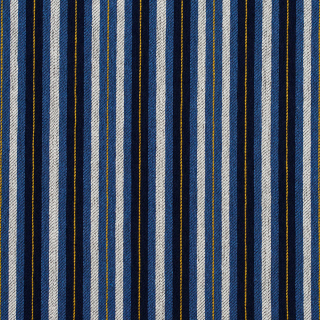Charlotte Fabric 5829 Cobalt Stripe Classic Patterns 52% Polyester, 48% Cotton Made In USA Exceeds 120,000 Wyzenbeek Rubs (Heavy Duty) Horizontal: 2" 54 Inches - My Fabric Connection -