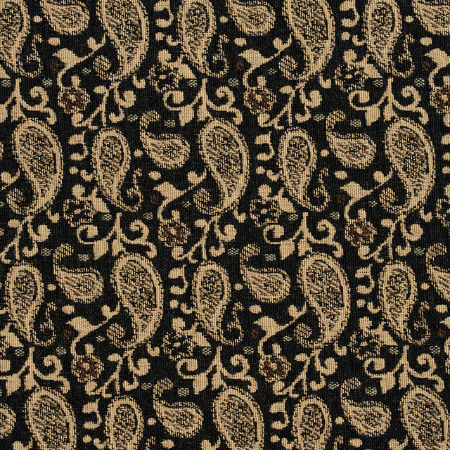 Charlotte Fabric 5847 Espresso Paisley Classic Patterns 52% Polyester, 48% Cotton Made In USA Exceeds 160,000 Wyzenbeek Rubs (Heavy Duty) Horizontal: 3" X Vertical: 4.75" 54 Inches - My Fabric Connection -