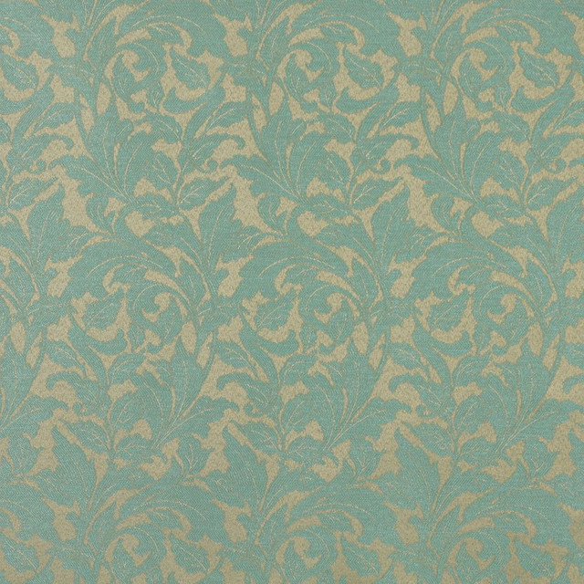 Charlotte Fabric 6600 Seafoam/Leaf Outdoor/Indoor Oasis III 100% Woven Polyester Made In USA Exceeds 48,000 Wyzenbeek Rubs (Heavy Duty) Horizontal: 7.50" x Vertical: 20.0" 54 Inches - My Fabric Connection -