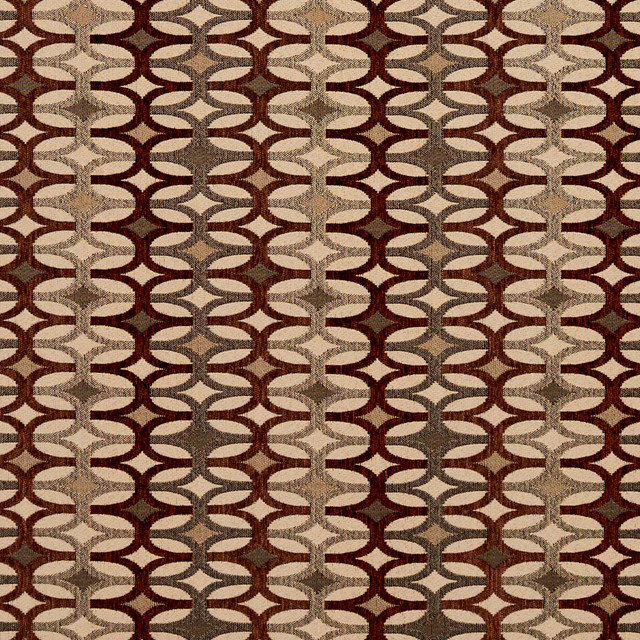 Charlotte Fabric 8548 Spice/Interlock Contemporary Wovens 100% Woven Polyester Asia Exceeds 100,000 Wyzenbeek Rubs (Heavy Duty) Horizontal: 7.5" x Vertical: 3" 54 Inches - My Fabric Connection -