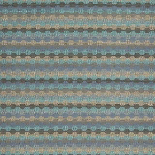 Charlotte Fabric D918 Rope/Azure Durables III 100% Woven Polyester Made In USA Exceeds 100,000 Wyzenbeek Rubs (Heavy Duty) Horizontal 1" x Vertical 7.25" 54 Inches - My Fabric Connection -