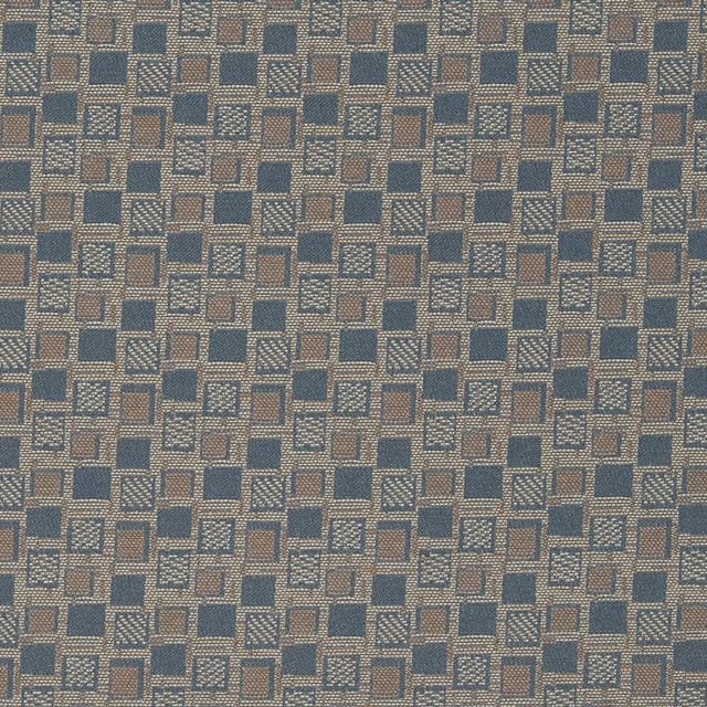 Charlotte Fabric D927 Squares/Sapphire Durables III 100% Woven Polyester Made In USA Exceeds 100,000 Wyzenbeek Rubs (Heavy Duty) Horizontal 1.75" x Vertical 1.75" 54 Inches - My Fabric Connection -