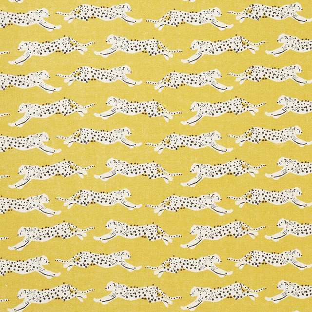 Schumacher Fabric Leaping Leopards Yellow 177740 Essentials: Small-Scale Prints 5.0" - My Fabric Connection -