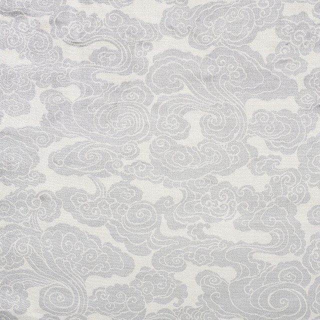 Schumacher Fabric Sozan Velvet Platinum 74062 Cut-Patterned-Velvets 75% Viscose, 13% Cotton, 12% Polyester Martindale 18,000 Horizontal: 26.5 and Vertical: 30.25 53.25 - My Fabric Connection -