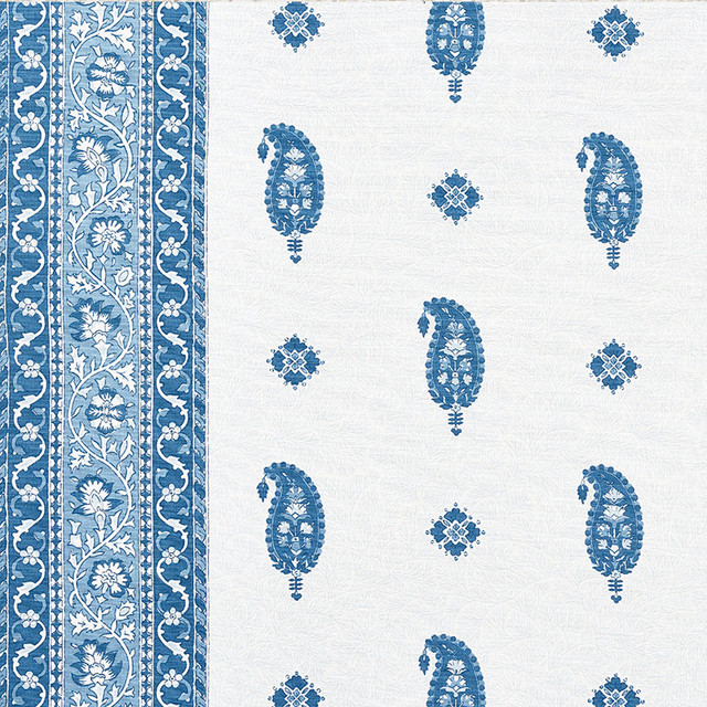 Schumacher Fabric Ojai Paisley Indigo 177611 Mark-D-Sikes 55% Linen, 45% Cotton Wyzenbeek 15,000 Horizontal: 12.5 and Vertical: 13.5 54 - My Fabric Connection - Schumacher Fabric Ojai Paisley Indigo 177611 Mark-D-Sikes 55% Linen, 45% Cotton Wyzenbeek 15,000 Horizontal: 12.5 and Vertical: 13.5 54 - My Fabric Connection -