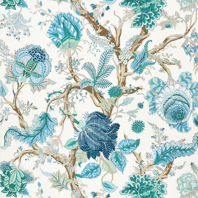 Schumacher Fabric Indian Arbre Peacock & Emerald 175784 125TH-ANNIVERSARY 100% Linen Martindale 20,000 Horizontal: 52 and Vertical: 46 52 - My Fabric Connection - Schumacher Fabric Indian Arbre Peacock & Emerald 175784 125TH-ANNIVERSARY 100% Linen Martindale 20,000 Horizontal: 52 and Vertical: 46 52 - My Fabric Connection -
