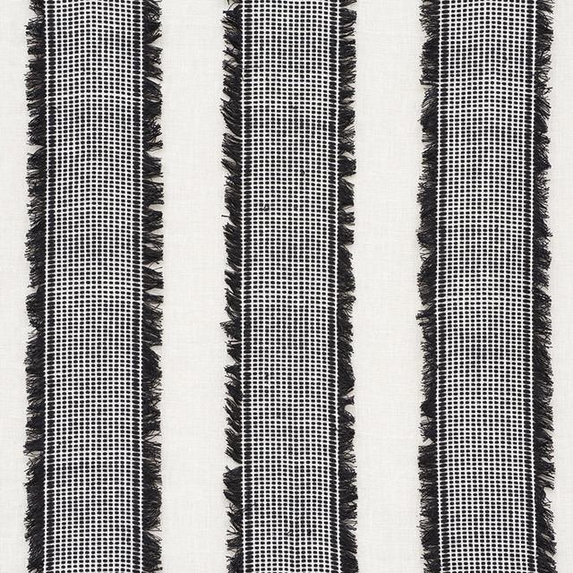 Schumacher Fabric Tulum Black 73591 Happy-Together 70% Linen, 30% Cotton - Horizontal: 8.25 and Vertical: - 49.5 - My Fabric Connection -