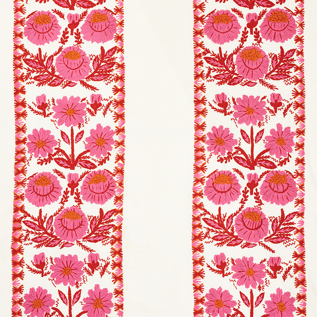 Schumacher Fabric Marguerite Embroidery Blossom 72331 Once-Upon-A-Time 60% Wool, 40% Linen - Horizontal: 25 and Vertical: 22 54 - My Fabric Connection -