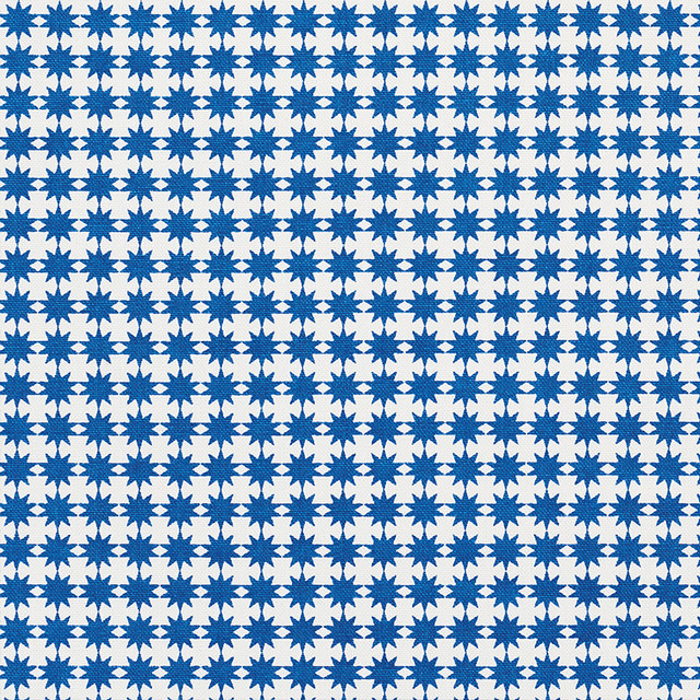 Schumacher Fabric Stella Blue 177083 Prints-By-Studio-Bon 100% Cotton - Horizontal: 1/2- and Vertical: 1/2- 54 - My Fabric Connection -