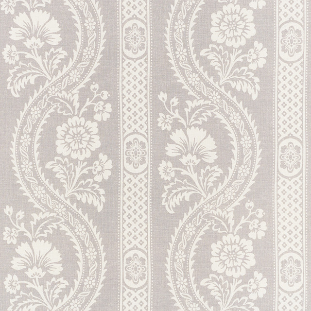 Schumacher Fabric Versailles Grey 176951 French-Revolution 90% Linen, 10% Nylon Martindale 20,000 Horizontal: 27.25 and Vertical: 20.5 54.5 - My Fabric Connection -
