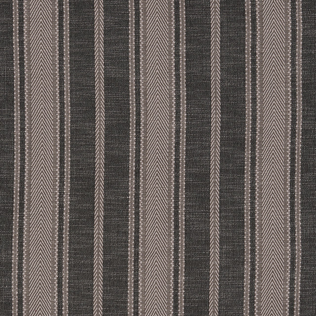 Schumacher Fabric Zina Stripe Charcoal 71912 Caravanne 100% Cotton - Horizontal: 9 and Vertical: - 56 - My Fabric Connection -