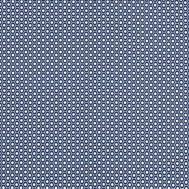 Schumacher Fabric Queen B II Navy 176564 Indooroutdoor-By-Studio-Bon 100% Acrylic Wyzenbeek 15,000 Horizontal: 1.25 and Vertical: 7/8- 54 - My Fabric Connection -