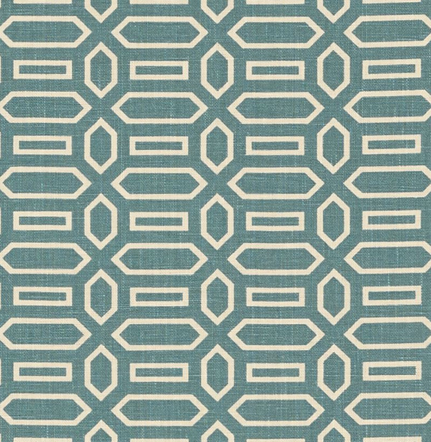Schumacher Fabric Pavillion Peacock Blue 176145 Veere-Grenney 100% Linen Martindale 25,000 Horizontal: 2.5 and Vertical: 1.625 52 - My Fabric Connection -