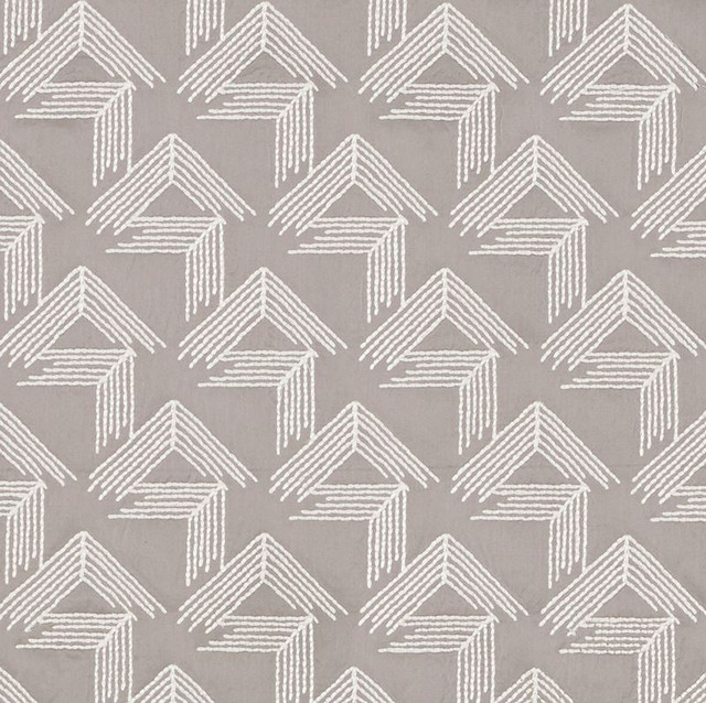 Schumacher Fabric V Step Pale Grey 69434 Miles-Redd 38% Cotton, 30% Spun, 26% Polywadding, 6% Spun Martindale 16,000 Horizontal: 2 and Vertical: 6.25 50.625 - My Fabric Connection -