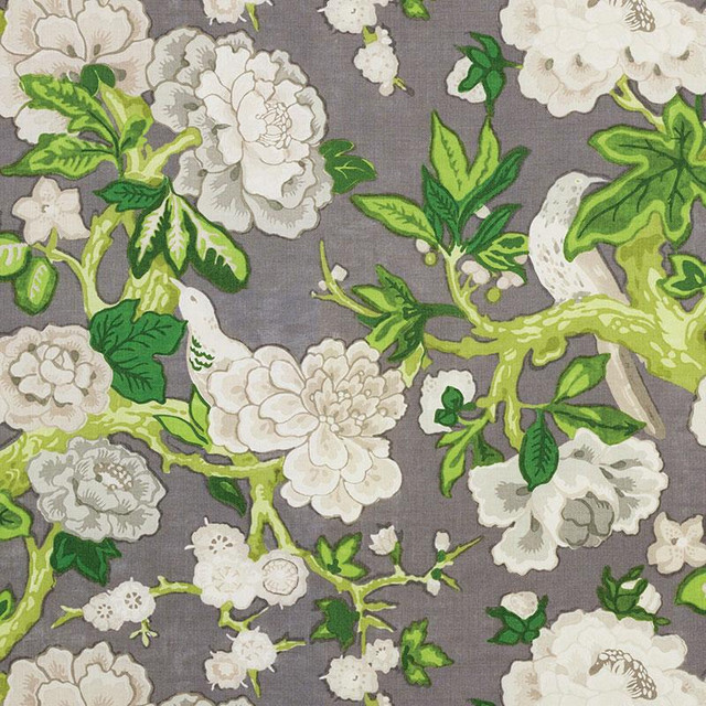 Schumacher Fabric Bermuda Blossoms Slate 175872 Mary Mcdonald 27.12" - My Fabric Connection - Schumacher Fabric Bermuda Blossoms Slate 175872 Mary Mcdonald 27.12" - My Fabric Connection -