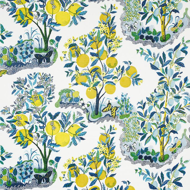 Schumacher Fabric Citrus Garden Pool 175761 Good Vibrations 52.0" - My Fabric Connection - Schumacher Fabric Citrus Garden Pool 175761 Good Vibrations 52.0" - My Fabric Connection -